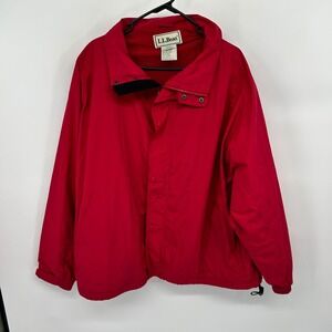 LL Bean Men's Extra Large Red Nylon Anorak Jacket‎